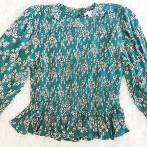 Floral Print Green Top
